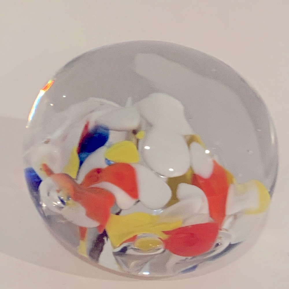 Floral Petal Glass Paperweight
